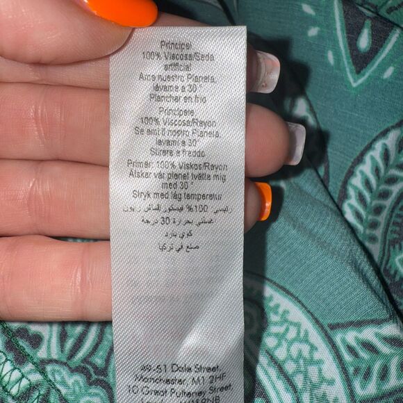 Karen Millen Petite Paisley Printed Morocain Woven Jumpsuit - Green 8 - Picture 12 of 12